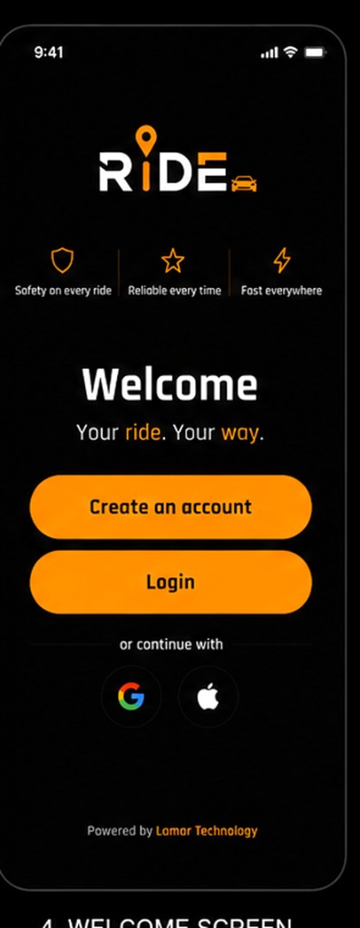 Ride welcome screen — Your ride. Your way.